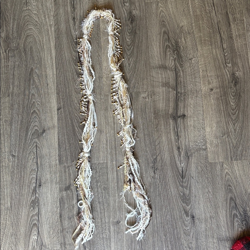 Charming Charlie Cream Fringe Scarf